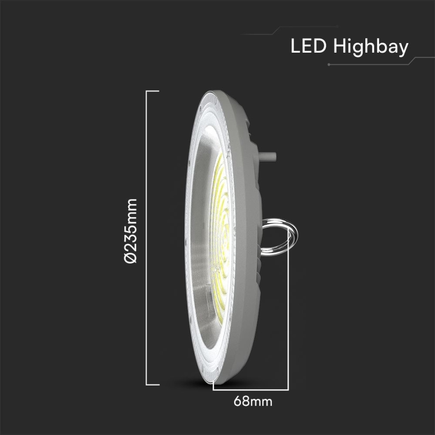 LED Промисловий світильник High Bay LED/100W/230V 3000/4000/6500K IP65 ø 23,5 см