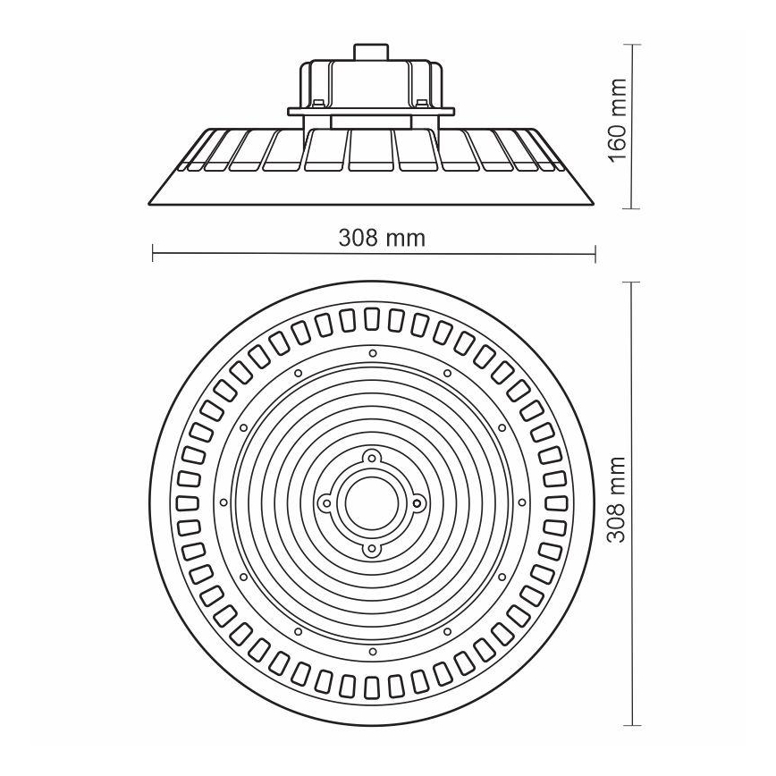 LED Промисловий світильник UFO HIGHBAY LED/150W/230V 5000K IP65