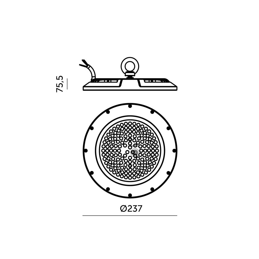 LED Промисловий технічний світильник GRAZA HIGHBAY LED/100W/230V 4000K IP65