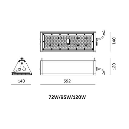 Диммируемый промышленный технический светильник LED NICO HIGHBAY LED/72/95/120W/230V 3000/4000/6000K IP65