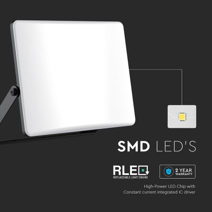 Світлодіодний прожектор LED/50W/230V 3000/4000/6500K IP65 чорний