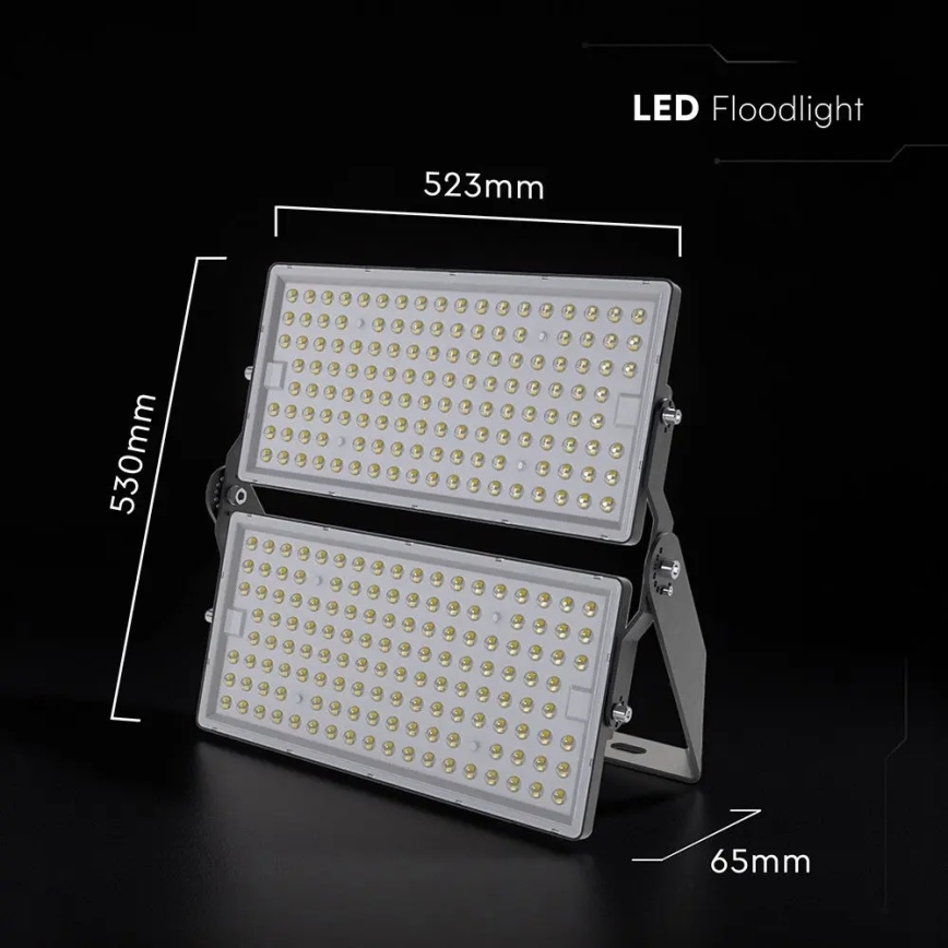 LED-прожектор 500 Вт, 230 В, 4000 К, IP65, серый