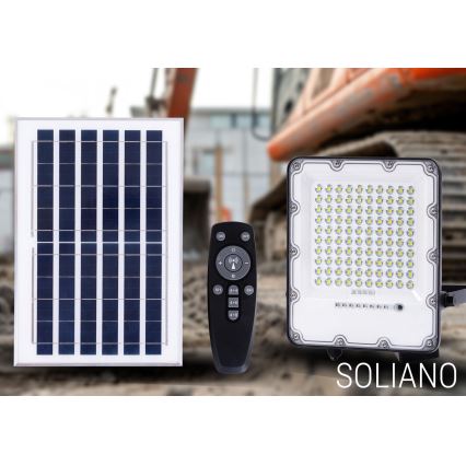 LED Прожектор з регулюванням яскравості на сонячній батареї LED/50W/3,2V 4500K IP65 чорний + пульт дистанційного керування