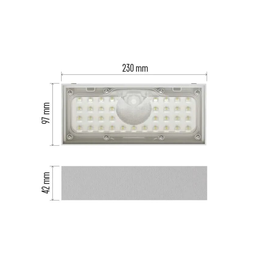 LED Прожектор на сонячній батареї з датчиком руху LED/3,7V 3000mAh 4000K IP65 білий