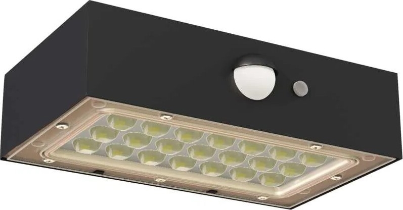 LED Прожектор на сонячній батареї з датчиком руху LED/3,7V 1200mAh 4000K IP65 чорний