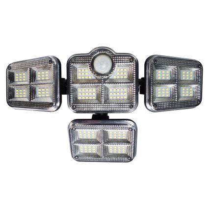 LED Прожектор на сонячній батареї з датчиком руху та освітленості LED/30W/3,7V 2400 mAh IP47 + пульт дистанційного керування