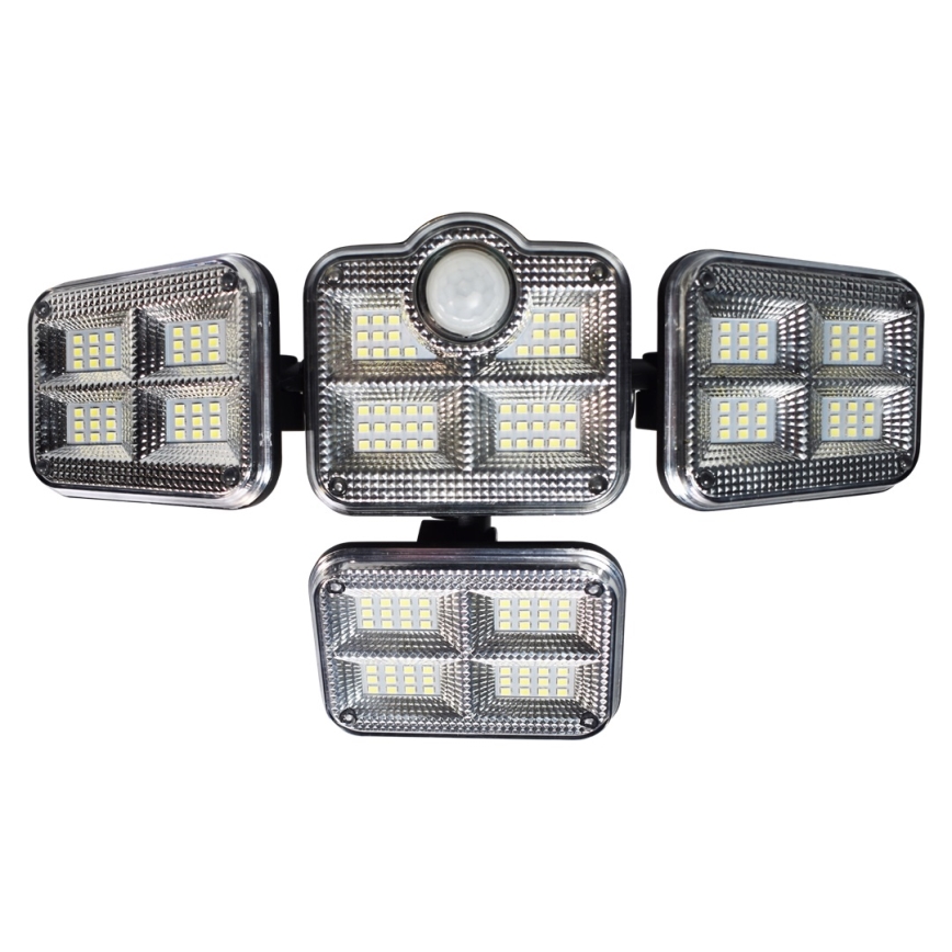 LED Прожектор на сонячній батареї з датчиком руху та освітленості LED/30W/3,7V 2400 mAh IP47 + пульт дистанційного керування