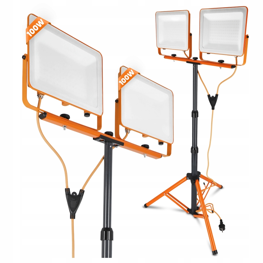 LED-прожектор на штативі 2xLED/100W/230V 4500K IP65 оранжевий