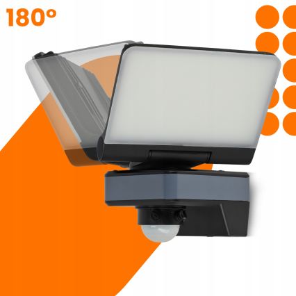 LED-прожектор с датчиком движения и датчиком сумерек LED/24W/230V 4200K IP54 чёрный