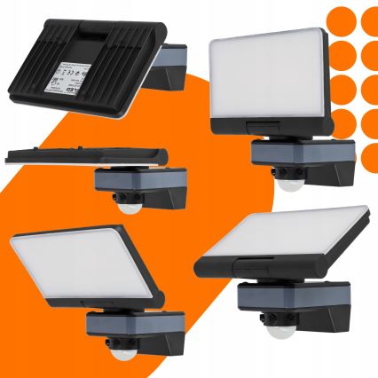 LED-прожектор с датчиком движения и сумерек LED/44W/230V 4200K IP54 черный