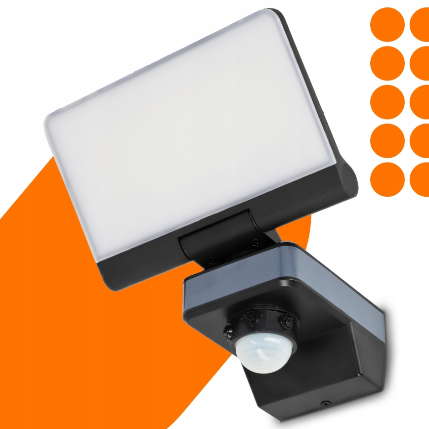 LED-прожектор с датчиком движения и сумерек LED/44W/230V 4200K IP54 черный
