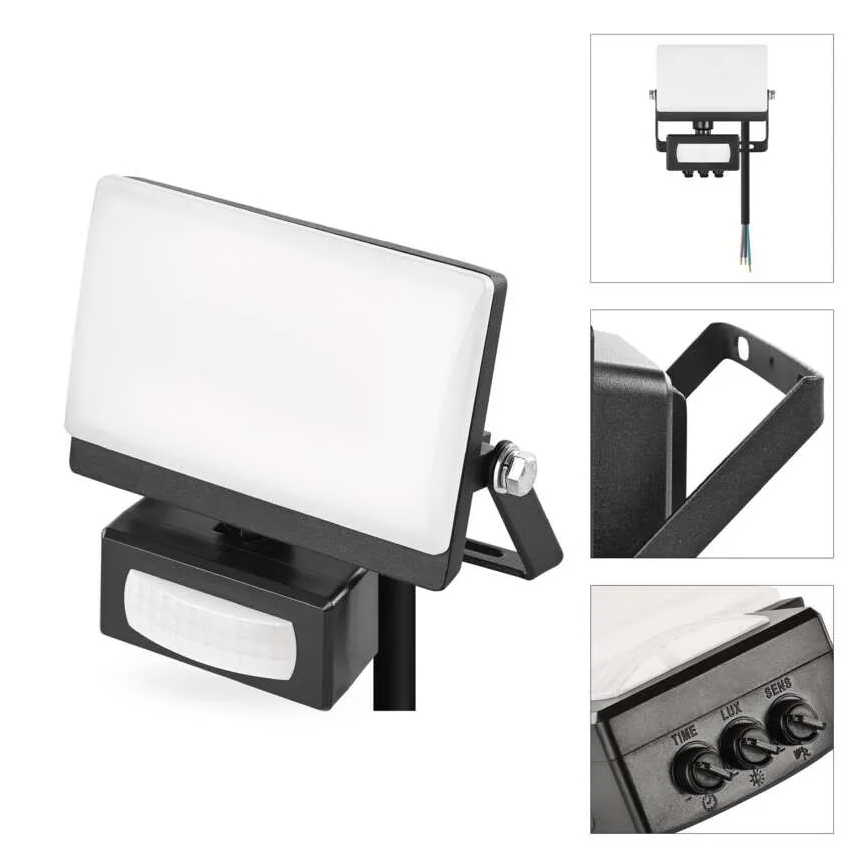 LED-прожектор с датчиком движения и датчиком сумерек TAMBO EVO LED/20W/230V 4000K IP44 чёрный