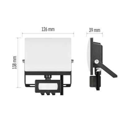 LED-прожектор с датчиком движения и датчиком сумерек TAMBO EVO LED/20W/230V 4000K IP44 чёрный