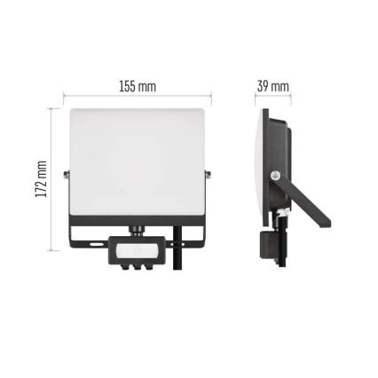 LED-прожектор с датчиками движения и сумерек TAMBO EVO LED/30W/230V 4000K IP44 черный