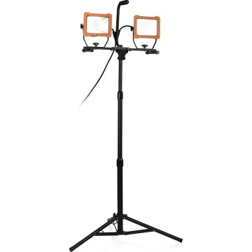 LED-прожектор со штативом 2xLED/30W/230V 4000K IP65 оранжевый/чёрный