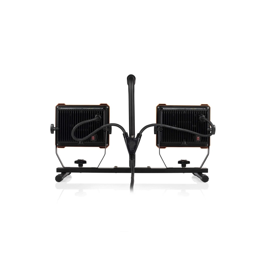 LED-прожектор со штативом 2xLED/30W/230V 4000K IP65 оранжевый/чёрный