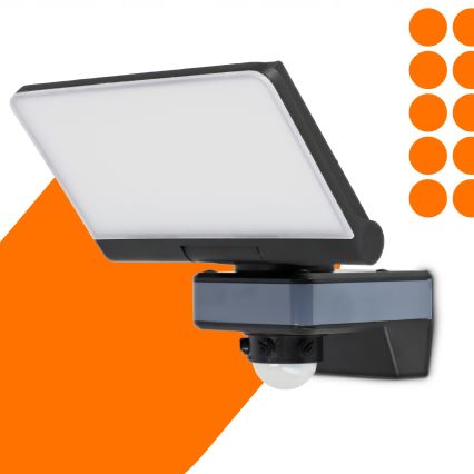 LED прожектор з датчиком руху та сутінків LED/44W/230V 4200K IP54 чорний