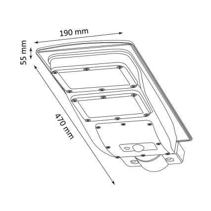 LED Прожектор з датчиком на сонячній батареї STREET 2xLED/6W/3,2V IP65 + ДК
