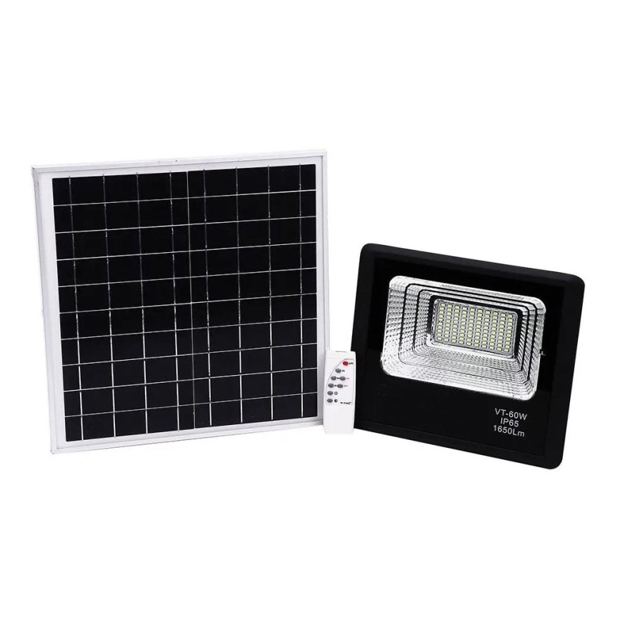 LED Прожектор з регулюванням яскравості на сонячній батареї LED/20W/6,4V 4000K IP65 10000 mAh + пульт дистанційного керування