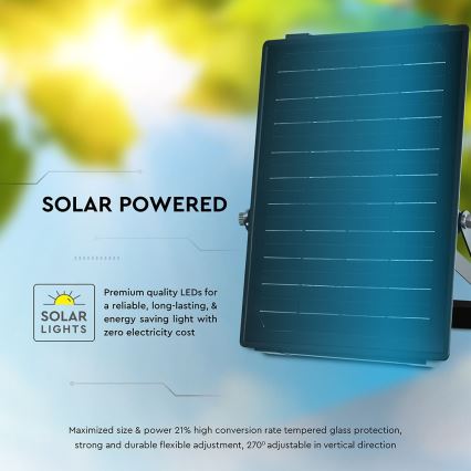 LED Прожектор з регулюванням яскравості на сонячній батареї з датчиком LED/10W/3,7V 4000/6000K IP65 + пульт дистанційного керування
