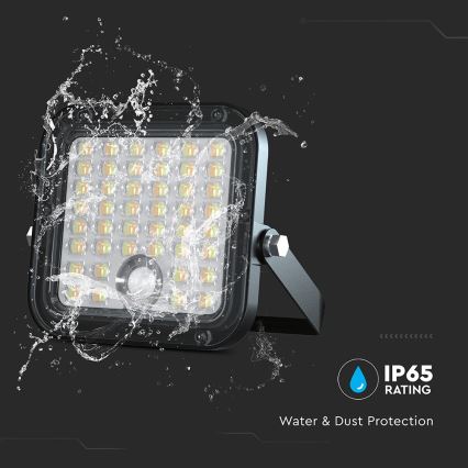 LED Прожектор з регулюванням яскравості на сонячній батареї з датчиком LED/10W/3,7V 4000/6000K IP65 + пульт дистанційного керування