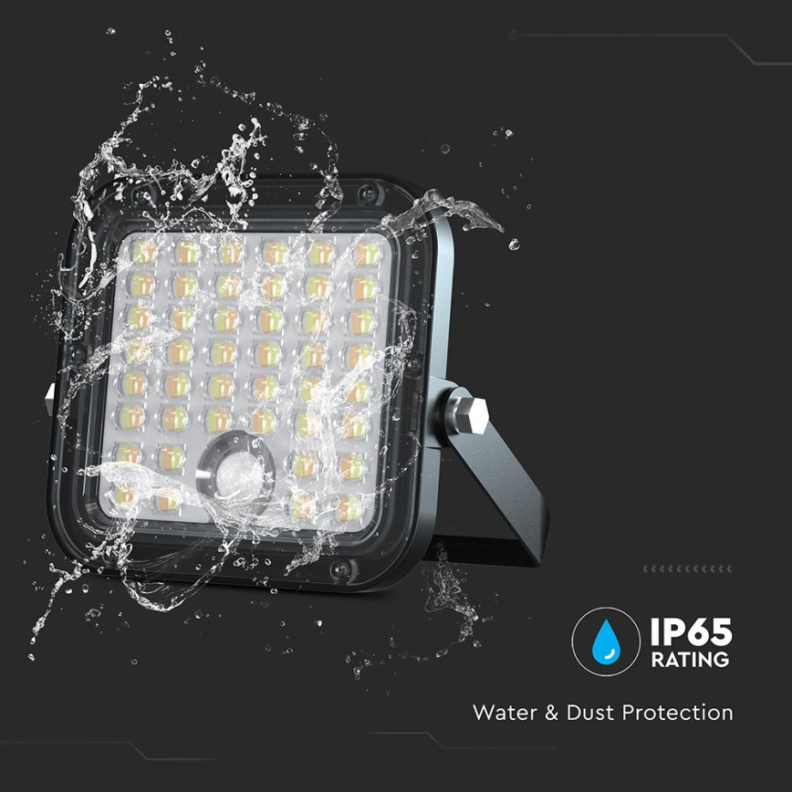 LED Прожектор з регулюванням яскравості на сонячній батареї з датчиком LED/10W/3,7V 4000/6000K IP65 + пульт дистанційного керування