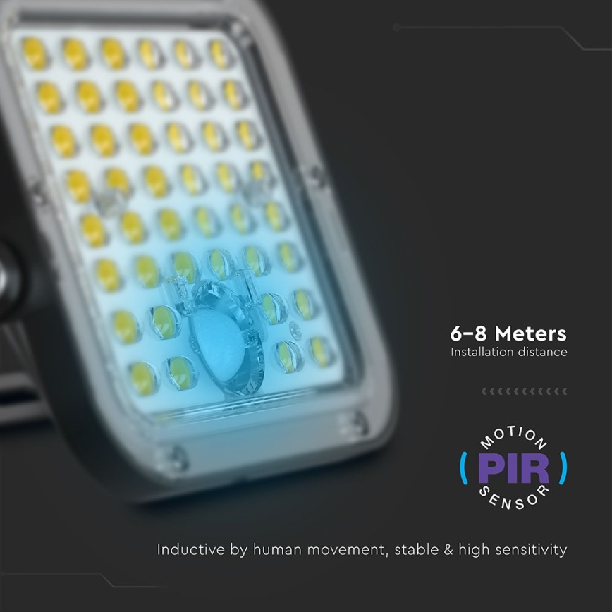 LED Прожектор з регулюванням яскравості на сонячній батареї з датчиком LED/10W/3,7V 4000/6000K IP65 + пульт дистанційного керування
