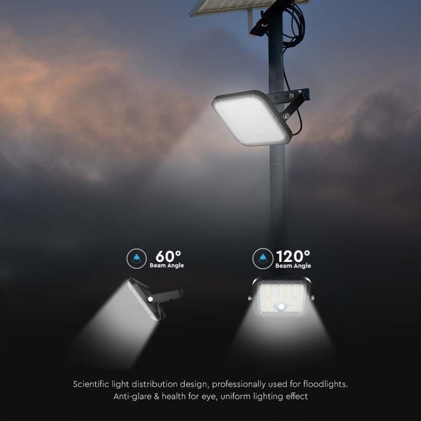 LED Прожектор з регулюванням яскравості на сонячній батареї з датчиком LED/10W/3,7V 4000/6000K IP65 + пульт дистанційного керування