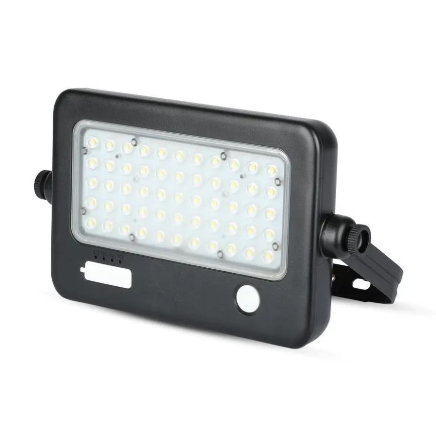 LED Прожектор з регулюванням яскравості на сонячній батареї з датчиком LED/10W/3,7V 4000K IP65 7200 mAh + USB порт