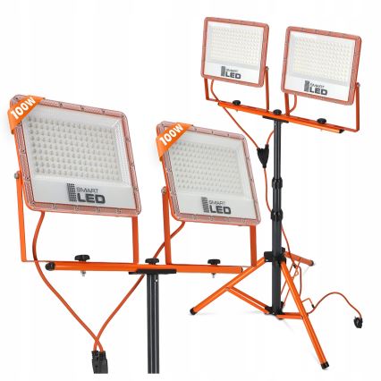 LED-прожектор зі штативом 2xLED/100W/230V 4500K IP65 помаранчевий