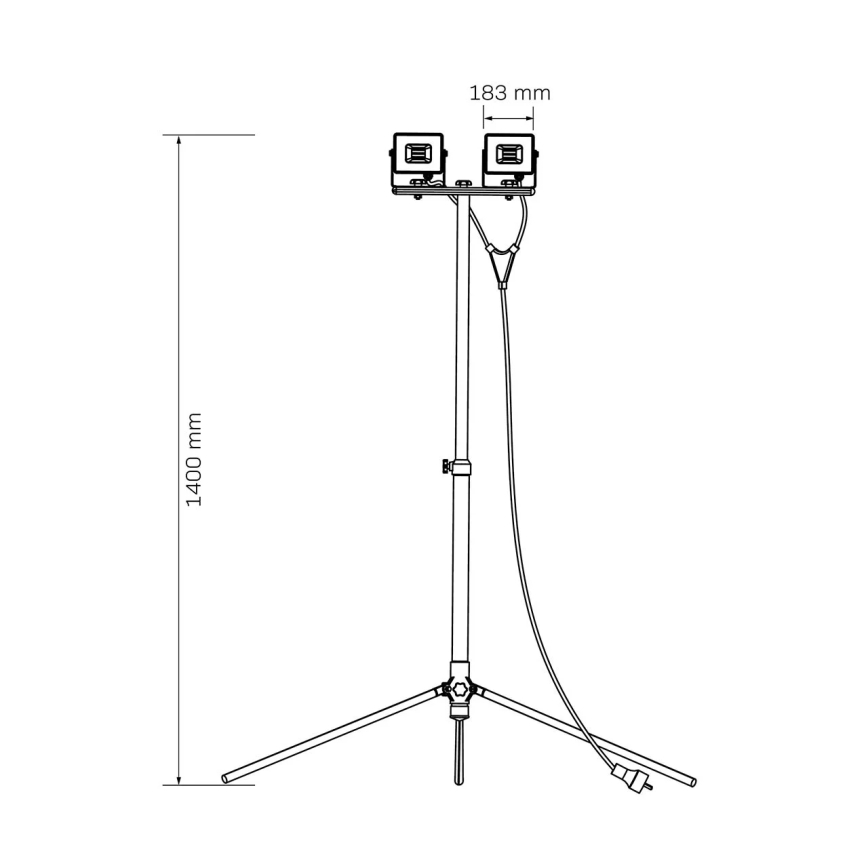 LED-прожектор зі штативом 2xLED/50W/230V 6500K IP65 жовтий