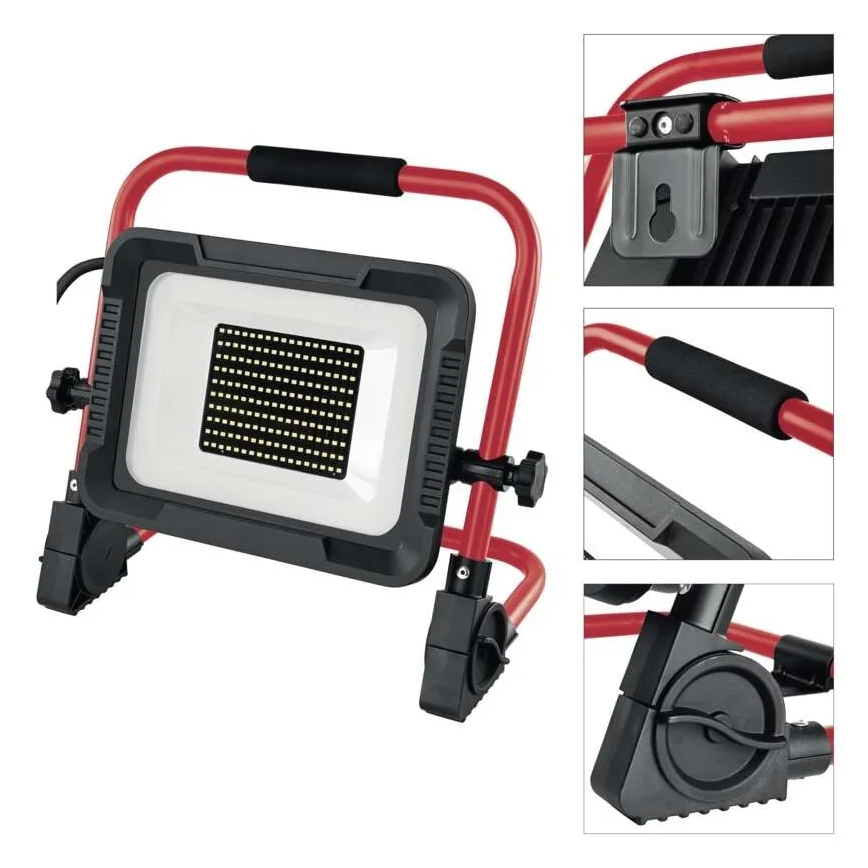 LED-прожектор зі штативом ELION LED/100W/230V 4000K IP65 червоний/чорний