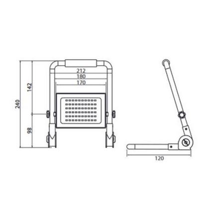 LED Прожектор зі стійкою ADVIVE WORK LED/50W/230V IP65