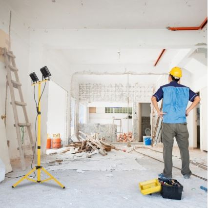 LED Прожектор зі стійкою TIGRA 2xLED/100W/230V 4000K IP54 чорний/жовтий