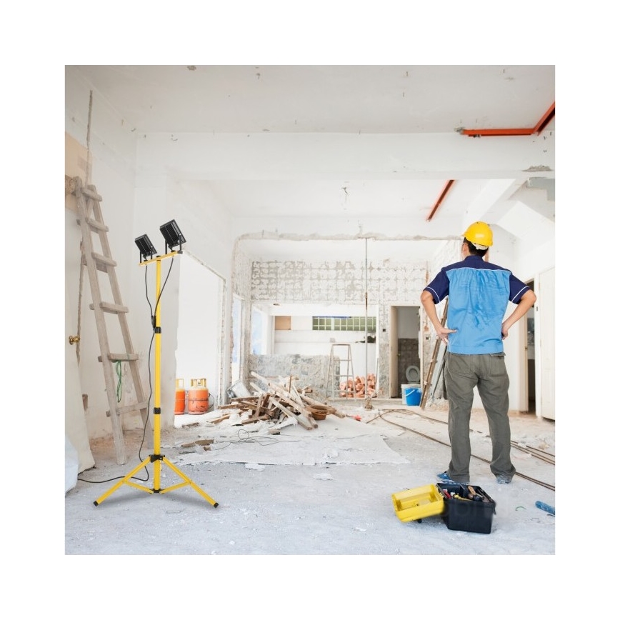 LED Прожектор зі стійкою TIGRA 2xLED/50W/230V 4000K IP54 чорний/жовтий