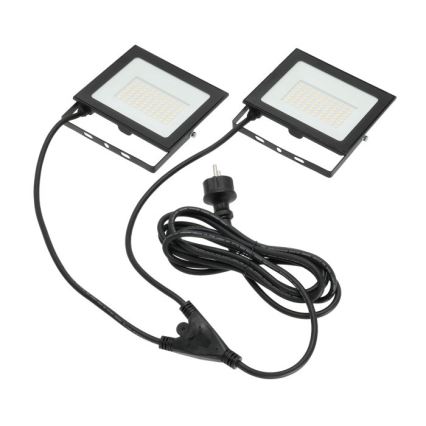 LED Прожектор зі стійкою TIGRA 2xLED/50W/230V 4000K IP54 чорний/жовтий