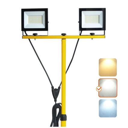 LED Прожектор зі стійкою TIGRA 2xLED/50W/230V 4000K IP54 чорний/жовтий