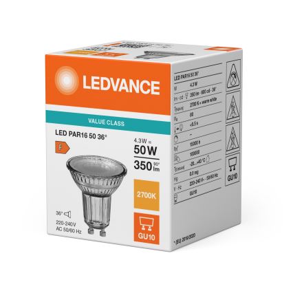 LED рефлекторна лампа PAR16 GU10/4,3 Вт/230 В 2700 К 36° - Ledvance