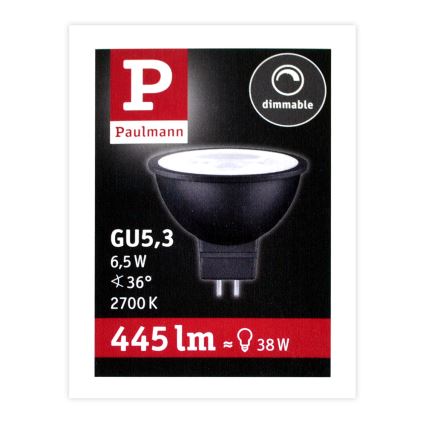 LED Рефлекторна лампочка з регулюванням яскравості GU5,3/6,5W/12V 2700K - Paulmann 28757