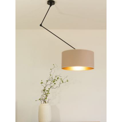 LED регульована люстра на штанзі GORTA 1xE27/60W/230V бежевий/золотий