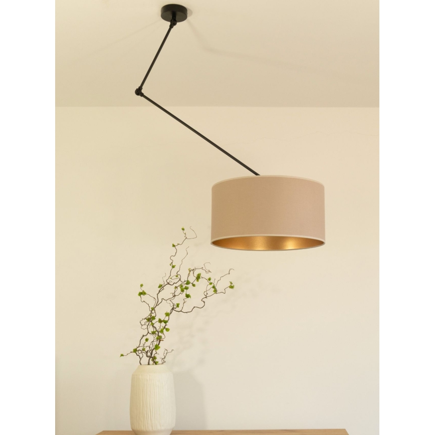 LED регульована люстра на штанзі GORTA 1xE27/60W/230V бежевий/золотий