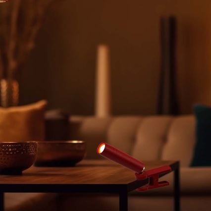 Світлодіодна регульована магнітна настільна лампа 3 в 1 LED/3W/5V 4000K 1500 мАг червона