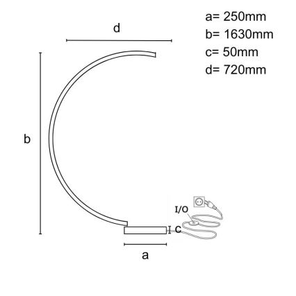 LED регульована підлогова лампа LED/28W/230V 3000-6500K + пульт дистанційного керування