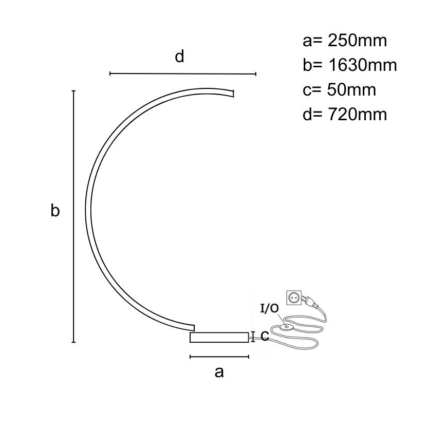LED регульована підлогова лампа LED/28W/230V 3000-6500K + пульт дистанційного керування
