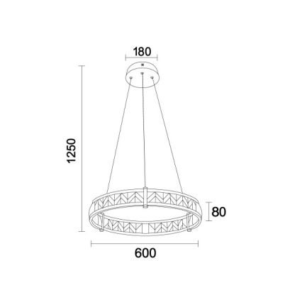 Світлодіодна регульована кришталева люстра на тросі ENRIQUE LED/40W//230V 3000-6000K діаметр 60 см + дистанційне керування