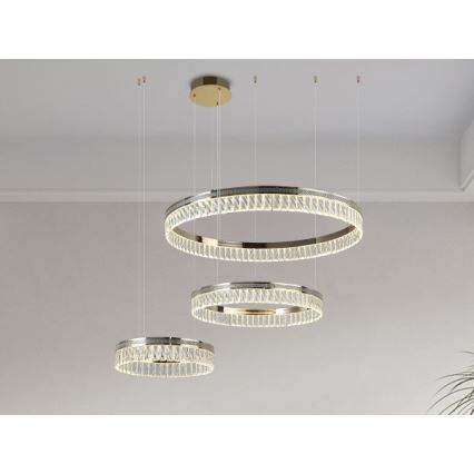 LED кришталева люстра на тросі THALIA з регулюванням яскравості LED/120W/230V 3000-6000K + пульт дистанційного керування