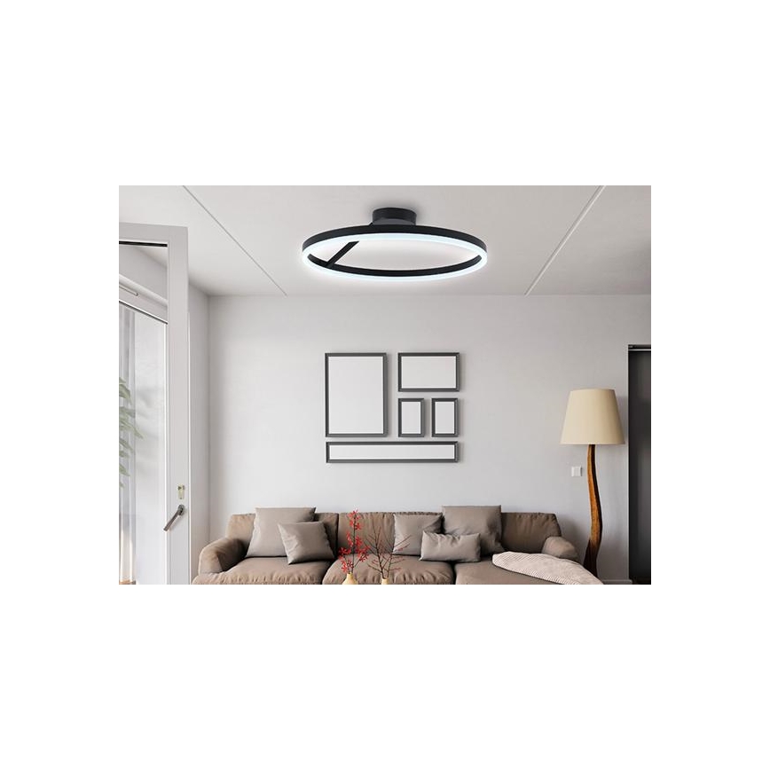 Світлодіодна регульована накладна люстра LED/40W/230V 3000-6500K чорна + дистанційне керування