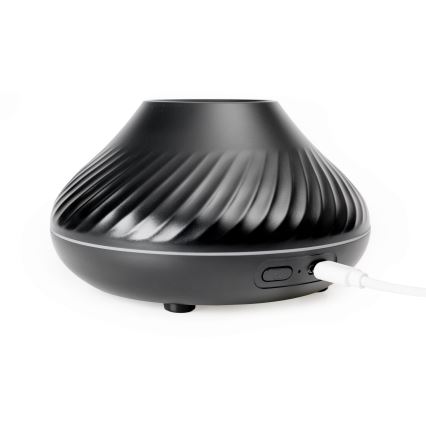 LED RGB Аромадифузор з імітацією полум'я LED/6,5W/5V 130 мл чорний