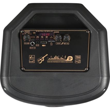 LED RGB акустична система з мікрофоном, акумуляторна 600 Вт/2400 мАг + пульт дистанційного керування