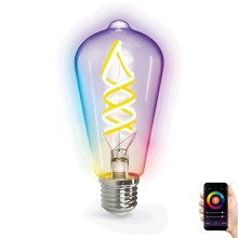 LED RGB+CCT Лампочка FILAMENT ST64 E27/4,9W/230V 2700-6500K Wi-Fi - Aigostar